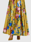 Reinette Skirt - Garden Print In Mustard