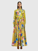 Reinette Skirt - Garden Print In Mustard