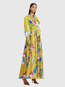 Reinette Skirt - Garden Print In Mustard