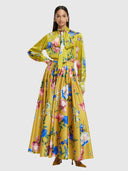 Reinette Skirt - Garden Print In Mustard