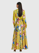 Reinette Skirt - Garden Print In Mustard