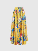 Reinette Skirt - Garden Print In Mustard