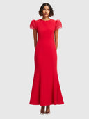 Sofia Puff Sleeve Maxi Dress - Vermilion