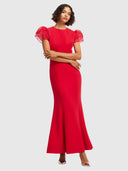 Sofia Puff Sleeve Maxi Dress - Vermilion
