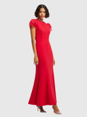 Sofia Puff Sleeve Maxi Dress - Vermilion