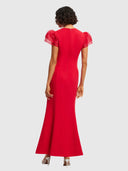 Sofia Puff Sleeve Maxi Dress - Vermilion
