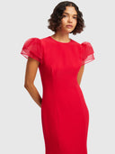 Sofia Puff Sleeve Maxi Dress - Vermilion