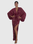 DeLuxe Gown - Wine Shimmer
