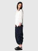 Interim Drawcord Pant - Ink Pinstripe