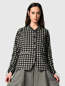Memoir Jacket - Black Taupe Gingham Check