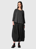 Nuance Top - Graphite Perforated Check