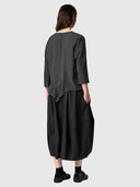 Nuance Top - Graphite Perforated Check