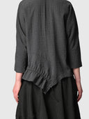 Nuance Top - Graphite Perforated Check