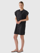 Maria Dress - Black Cotton Tencel