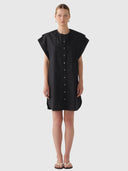 Maria Dress - Black Cotton Tencel