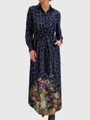 Nakita Maxi Dress - Navy Flower Leopard