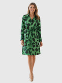 Nakita Midi Dress - Green Leopard