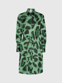 Nakita Midi Dress - Green Leopard