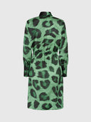 Nakita Midi Dress - Green Leopard