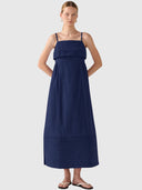 Nylah Dress - Navy Poplin