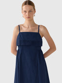 Nylah Dress - Navy Poplin