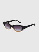 Lina Small Cat Eye Sunglasses - Black Shaded Rose