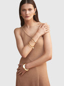 One Shoulder Como Maxi - Honey Gold