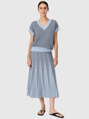 Evlyn Knit Skirt - Blue/Choc