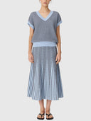 Evlyn Knit Skirt - Blue/Choc