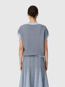 Evlyn Knit Top - Blue/Choc