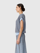 Evlyn Knit Top - Blue/Choc