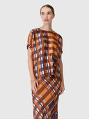 Lattice Top - Amber Check
