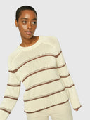 Rola Bine Stripe Crewneck Knit – Coffee Quartz