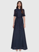 Ina Maxi Shirt Dress - Midnight Sky