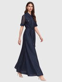 Ina Maxi Shirt Dress - Midnight Sky