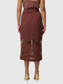 Solene Linen Viscose Midi Lace Skirt - Rosewood