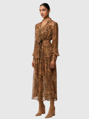 Solene Sheer Viscose Midi Dress - Exotica