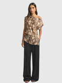 Torrance Silk Top – Python Print