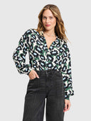 Violet Wild Flowers Ecru Blouse - White