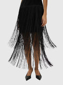 Charleene Fest Fringe Dress - Black