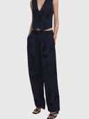 25WWPW05 Trousers - Black & Floral Print