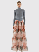 Melinda Maxi Skirt - Pink Green Floral