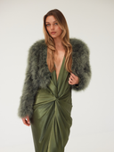 Mahattan Crop Jacket - Forrest Green