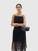 Charleene Fest Fringe Dress - Black