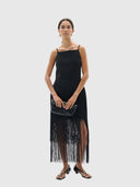 Charleene Fest Fringe Dress - Black