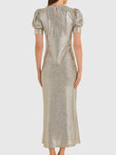 Como Puff Sleeve Maxi Dress - Moonlight Silver Shimmer