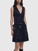 25WWEW70 Vest - Black & Floral Print