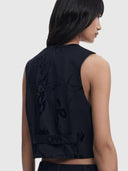 25WWEW70 Vest - Black & Floral Print