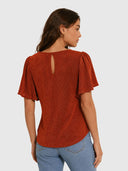 Farfalla Fluted Top - Rust