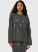 Kincent Melange Deco Blouse - Dark Grey Melange